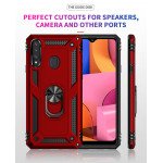 Wholesale Samsung Galaxy A10S Tech Armor Ring Grip Case with Metal Plate (Red)